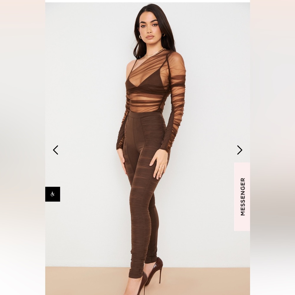 Mesh Trouser - Isolde - House of CB - New with Tag and Orig Box - XS - Chocolate